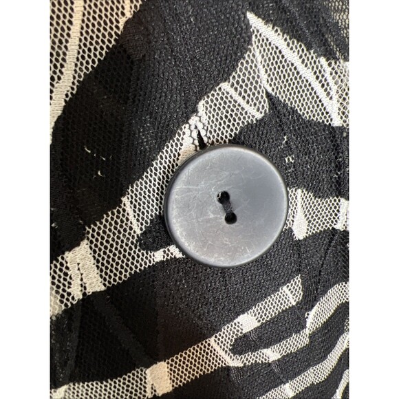 Damee Jacket Womens L Black Zebra Striped Mesh Art To Wear Artsy Lagenlook Top - Picture 10 of 10